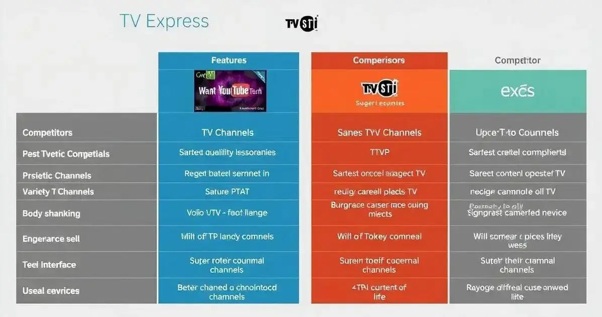 Comparativo entre TV Express e concorrentes